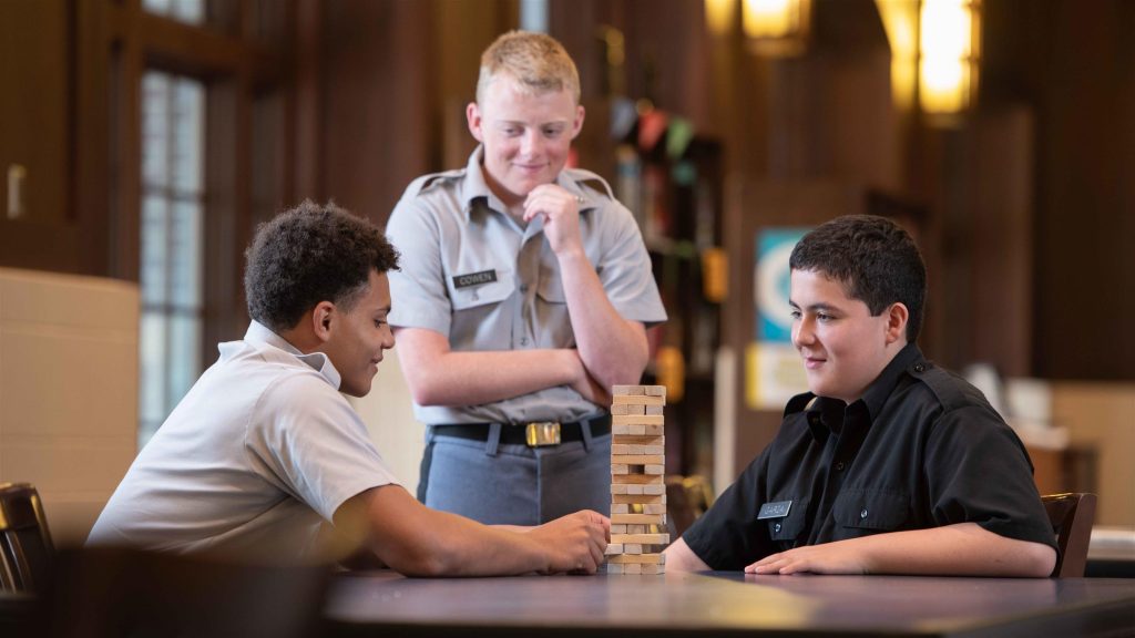 Riverside preparatory school students evening relaxation