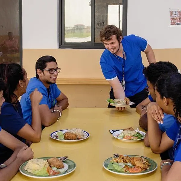 Texila American University students having dinner